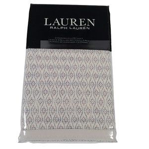 Ralph Lauren 2 Standard Pillowcases ESTELLA Cream 100% Cotton 20 x 32 in